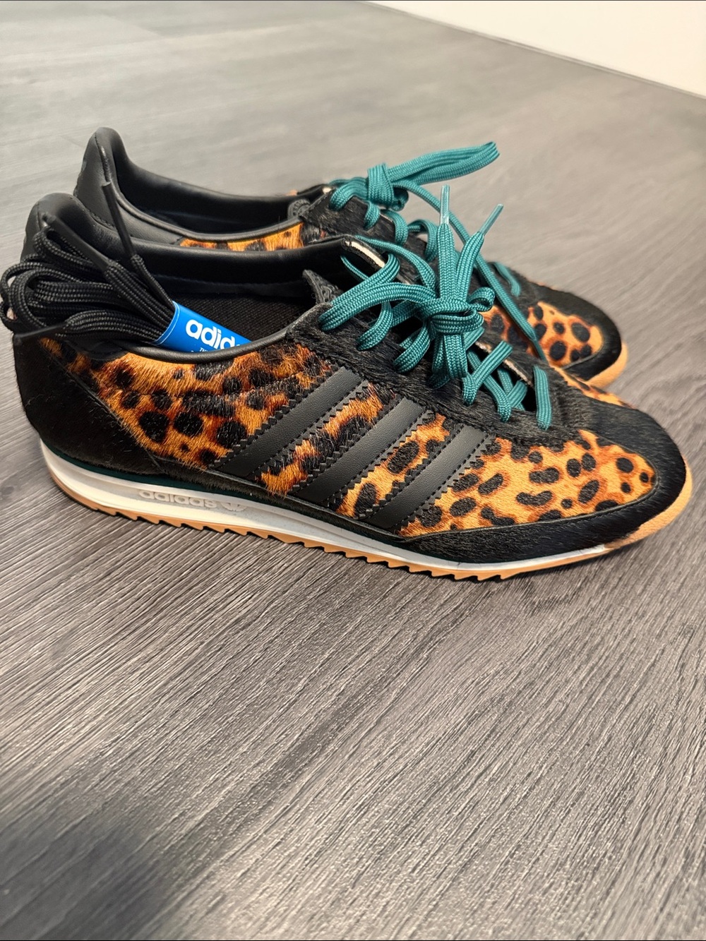 adidas Women’s Calf hair Leopard Print Sneakers - Black & Brown